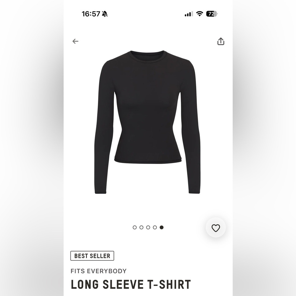 SKIMS Cream Fits Everybody Long Sleeve Tee